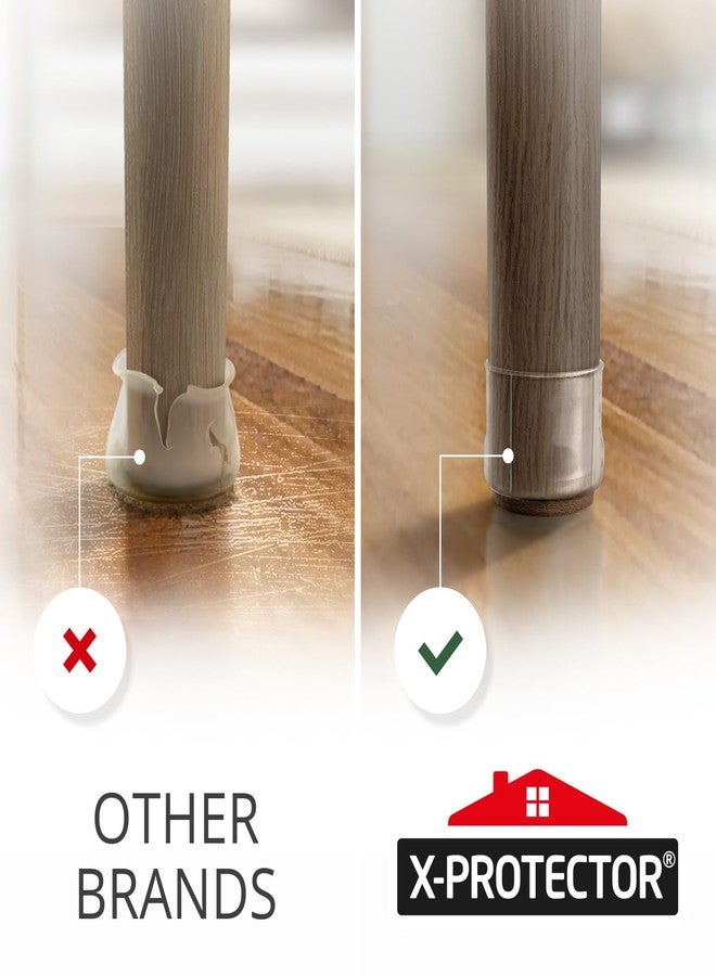 إكس-بروتيكتور 16 قطعة من واقيات أرجل الكراسي مع وسادات لباد من إكس-بروتكتور - 1.4 بوصة - 1.8 بوصة - وسادات أثاث للأرضيات الخشبية الصلبة - وسادات كراسي شفافة - واقيات أرضيات للكراسي - أغطية أرجل كراسي بنية اللون! - Image 2